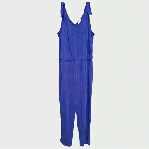 Loft Outlet XL Purple Sleeveless Tie Shoulder Spring Jumpsuit Ankle Length - Picture 1 of 9